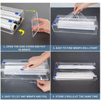 Organisateur de papier d'aluminium et de film plastique en acrylique pour tiroir de cuisine (taille standard, transparent)