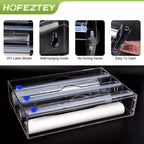 Organisateur de papier d'aluminium et de film plastique en acrylique pour tiroir de cuisine (taille standard, transparent)