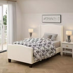 Okak All Size Wooden High Back Platform Bed Frame with Teddy Upholstered Headboard,Modern Soft Bed No Box Spring Needed