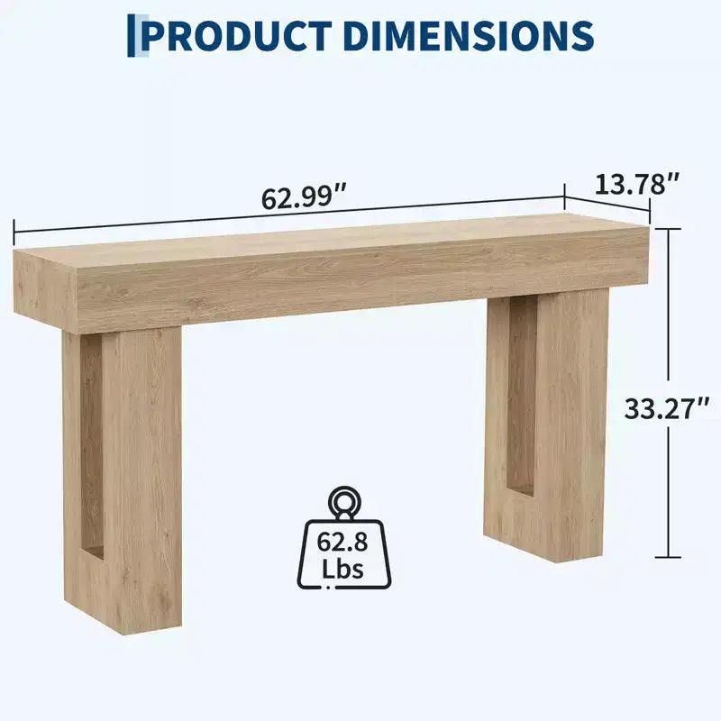 Long Narrow Rectangular Console Table, Farmhouse Wood Entryway Table for Hallway, Foyer & Living Room, Sofa Table Behind Couch