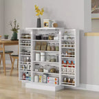 Meuble de cuisine autoportant, Armoire de rangement de cuisine avec étagère à 5 niveaux, 12 casiers à épices, Étagères réglables