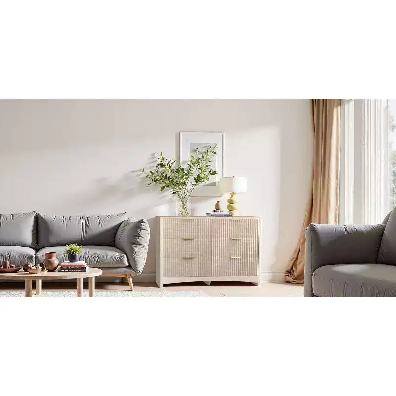 Drawer Wooden Dresser, Modern Storage Solution for Bedrooms, Living Rooms, and Hallways, Featuring Large Capacity and an Elegant Natural Wood Finish