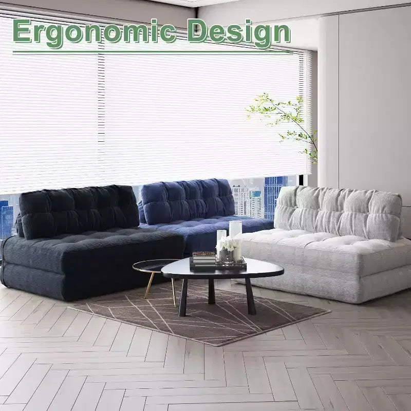 Folding Sofa Bed, Futon Sofa Bed, Futon Sofa Bed Convertible Sleeper Chair, Pillow Foldable Mattress Back Support, Portable Fold Out Couch, Full