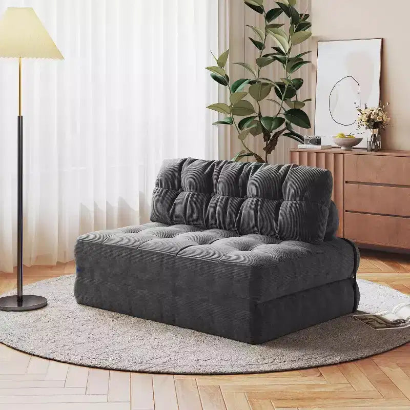 Folding Sofa Bed, Futon Sofa Bed, Futon Sofa Bed Convertible Sleeper Chair, Pillow Foldable Mattress Back Support, Portable Fold Out Couch, Full