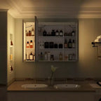 Armoire de toilette à LED : fonction désembuage, grand rangement, éclairage réglable, pour sublimer le style de la salle de bain