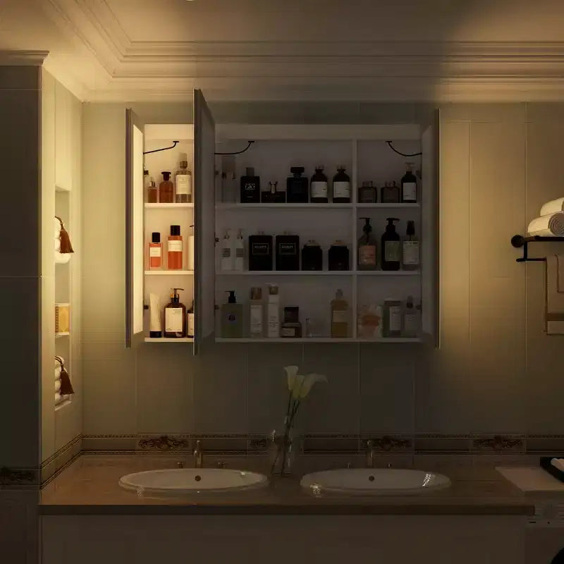 LED Lighted Medicine Cabinet: Defogging Function, Ample StorageAdjustable Lighting Elevate Bathroom Style