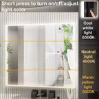 Armoire de toilette à LED : fonction désembuage, grand rangement, éclairage réglable, pour sublimer le style de la salle de bain