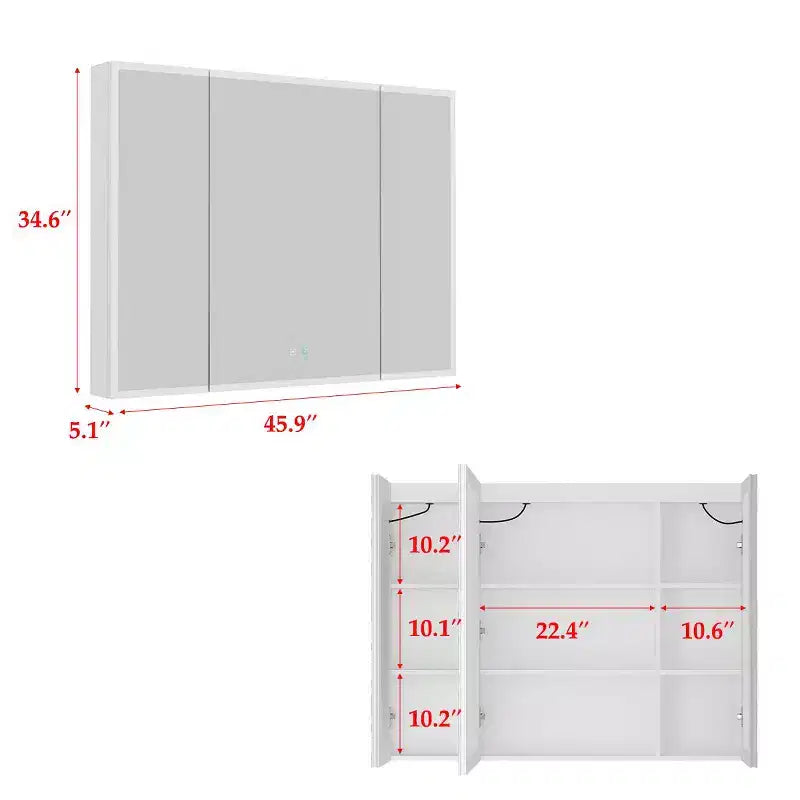 LED Lighted Medicine Cabinet: Defogging Function, Ample StorageAdjustable Lighting Elevate Bathroom Style
