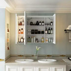Armoire de toilette à LED : fonction désembuage, grand rangement, éclairage réglable, pour sublimer le style de la salle de bain