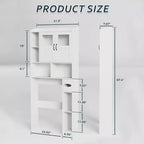 Meuble de rangement WC au-dessus des toilettes avec étagères réglables, organisateur de salle de bain moderne avec porte en verre trempé et étagères ouvertes