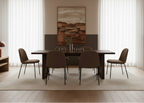 PexFix 79 Oval Dining Table for 6-8 with Arc-Shaped Edge Top and Rattan Woven Base Modern Farmhouse Kitchen Table for Living Room Dining Room Black