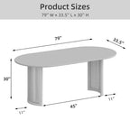 Table à manger ovale pour 6-8 personnes avec plateau à bord incurvé et base en rotin tressé. Table de cuisine de ferme moderne pour salon et salle à manger, noire.