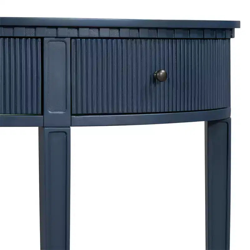 Console Table with 3 Drawers, Elegant Console Table, Sturdy Stable Entryway Sofa Table with Vertical Stripe Drawer Fronts