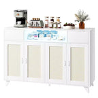 Commode en rotin avec rangement, buffet de style bohème avec cadre en bois pour salon, salle à manger, couloir
