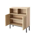 Fluted Panel Door Modern Industrial Buffet Cabinet Sideboard , for Living Room, Dining Room, Hallway