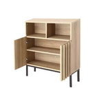 Fluted Panel Door Modern Industrial Buffet Cabinet Sideboard , for Living Room, Dining Room, Hallway