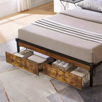 Rangement sous le lit avec roulettes, conteneurs de rangement sous le lit pour lit King Size, cadre métallique