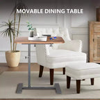Support pour ordinateur portable mobile pour canapé, table de chevet réglable en hauteur avec plateau inclinable, bureau d'ordinateur portable roulant pour bureau à domicile, chambre à coucher