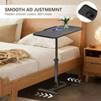 Support pour ordinateur portable mobile pour canapé, table de chevet réglable en hauteur avec plateau inclinable, bureau d'ordinateur portable roulant pour bureau à domicile, chambre à coucher