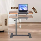 Support pour ordinateur portable mobile pour canapé, table de chevet réglable en hauteur avec plateau inclinable, bureau d'ordinateur portable roulant pour bureau à domicile, chambre à coucher