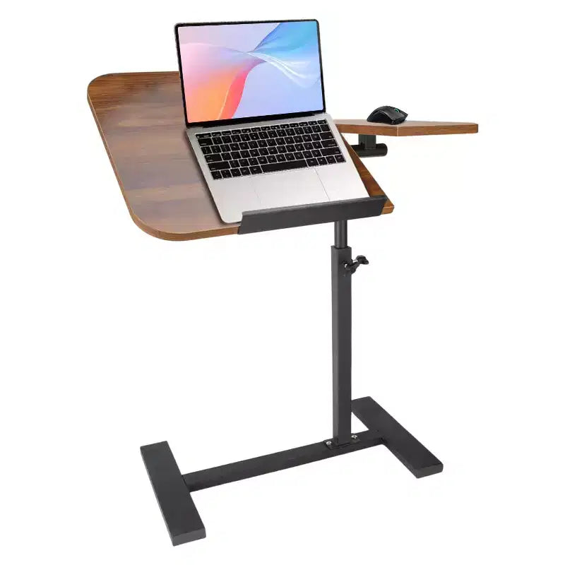 Mobile Laptop Stand for Couch, Adjustable Height Overbed Bedside Table with Tilting Tabletop, Rolling Laptop Desk for Home Office Bedroom