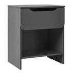 Table de chevet moderne minimaliste 1 tiroir avec compartiment ouvert C Gris Foncé