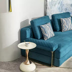 Table d'appoint ronde moderne peu encombrante, table d'appoint avec plateau et cadre en métal, table d'appoint pour salon, chambre à coucher