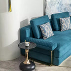 Table d'appoint ronde moderne peu encombrante, table d'appoint avec plateau et cadre en métal, table d'appoint pour salon, chambre à coucher