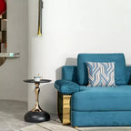 Table d'appoint ronde moderne peu encombrante, table d'appoint avec plateau et cadre en métal, table d'appoint pour salon, chambre à coucher