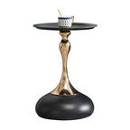 Table d'appoint ronde moderne peu encombrante, table d'appoint avec plateau et cadre en métal, table d'appoint pour salon, chambre à coucher