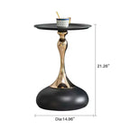 Table d'appoint ronde moderne peu encombrante, table d'appoint avec plateau et cadre en métal, table d'appoint pour salon, chambre à coucher
