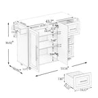Îlot de cuisine avec plateau extensible en bois massif, chariot de cuisine roulant avec 2 portes et 3 tiroirs, organiseur de comptoir pour la maison, noir
