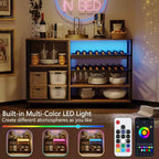 Table d'appoint industrielle avec station de charge, Table de chevet rétro avec lumière LED