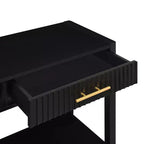 Console de 101,6 cm avec 3 tiroirs ondulés, table d'entrée moderne avec poignées en métal et étagère de rangement