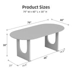 Table à manger ovale pour 6-8 personnes en bois avec plateau résistant aux rayures et pieds arqués, style ferme moderne pour salon et cuisine Noyer