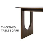 Table à manger ovale pour 6-8 personnes en bois avec plateau résistant aux rayures et pieds arqués, style ferme moderne pour salon et cuisine Noyer
