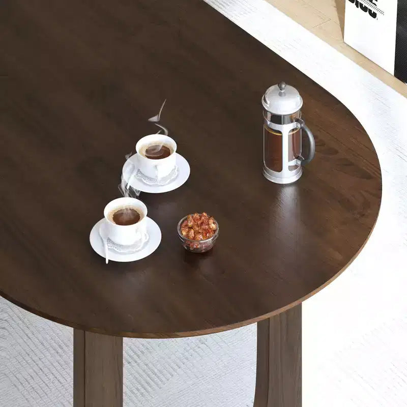 Oval Dining Table for 6-8 Wood Kitchen Table with Scratch-Resistant Top & Arched Legs Modern Farmhouse for Living Room Kitchen Walnut
