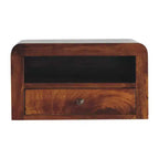 HomeRoots 18 Chestnut Solid Wood One Drawer Floating Nightstand