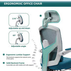 Chaise de bureau ergonomique avec repose-pieds rétractable, chaise d'ordinateur avec support lombaire et accoudoirs rembourrés, chaise pivotante pour le bureau