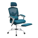 Chaise de bureau ergonomique avec repose-pieds rétractable, chaise d'ordinateur avec support lombaire et accoudoirs rembourrés, chaise pivotante pour le bureau