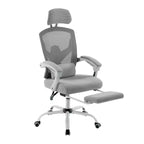 Chaise de bureau ergonomique avec repose-pieds rétractable, chaise d'ordinateur avec support lombaire et accoudoirs rembourrés, chaise pivotante pour le bureau