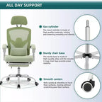 Chaise de bureau ergonomique avec repose-pieds rétractable, chaise d'ordinateur avec support lombaire et accoudoirs rembourrés, chaise pivotante pour le bureau