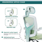 Chaise de bureau ergonomique avec repose-pieds rétractable, chaise d'ordinateur avec support lombaire et accoudoirs rembourrés, chaise pivotante pour le bureau