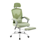 Chaise de bureau ergonomique avec repose-pieds rétractable, chaise d'ordinateur avec support lombaire et accoudoirs rembourrés, chaise pivotante pour le bureau