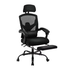 Chaise de bureau ergonomique avec repose-pieds rétractable, chaise d'ordinateur avec support lombaire et accoudoirs rembourrés, chaise pivotante pour le bureau