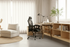 Okak Ergonomic Office Chair with Retractable Footrest, Computer Chair with Lumbar Support Pillow and Padded Armrests, Swivel Chair for Office