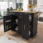 Ilot de cuisine avec organisateur de meuble coulissant à 3 niveaux, Chariot de cuisine avec abattant et étagère de rangement, Organisateur de comptoir de cuisine