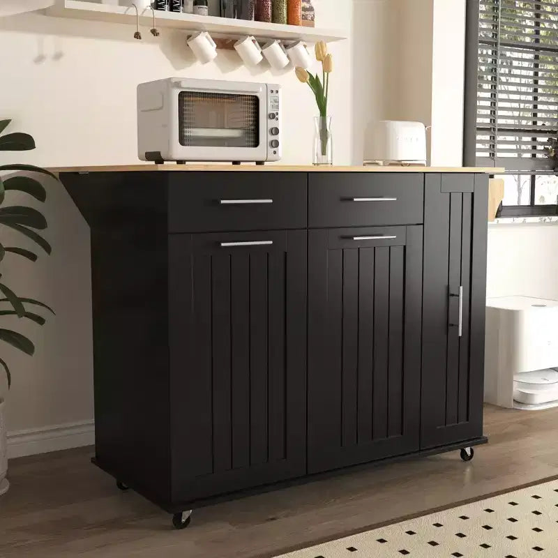Kitchen Island with 3 Tier Pull Out Cabinet Organizer, Kitchen Cart with Drop Leaf and Storage Rack, Countertop Organizer for Kitchen