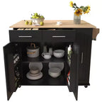 Ilot de cuisine avec organisateur de meuble coulissant à 3 niveaux, Chariot de cuisine avec abattant et étagère de rangement, Organisateur de comptoir de cuisine