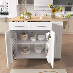 Ilot de cuisine avec organisateur de meuble coulissant à 3 niveaux, Chariot de cuisine avec abattant et étagère de rangement, Organisateur de comptoir de cuisine